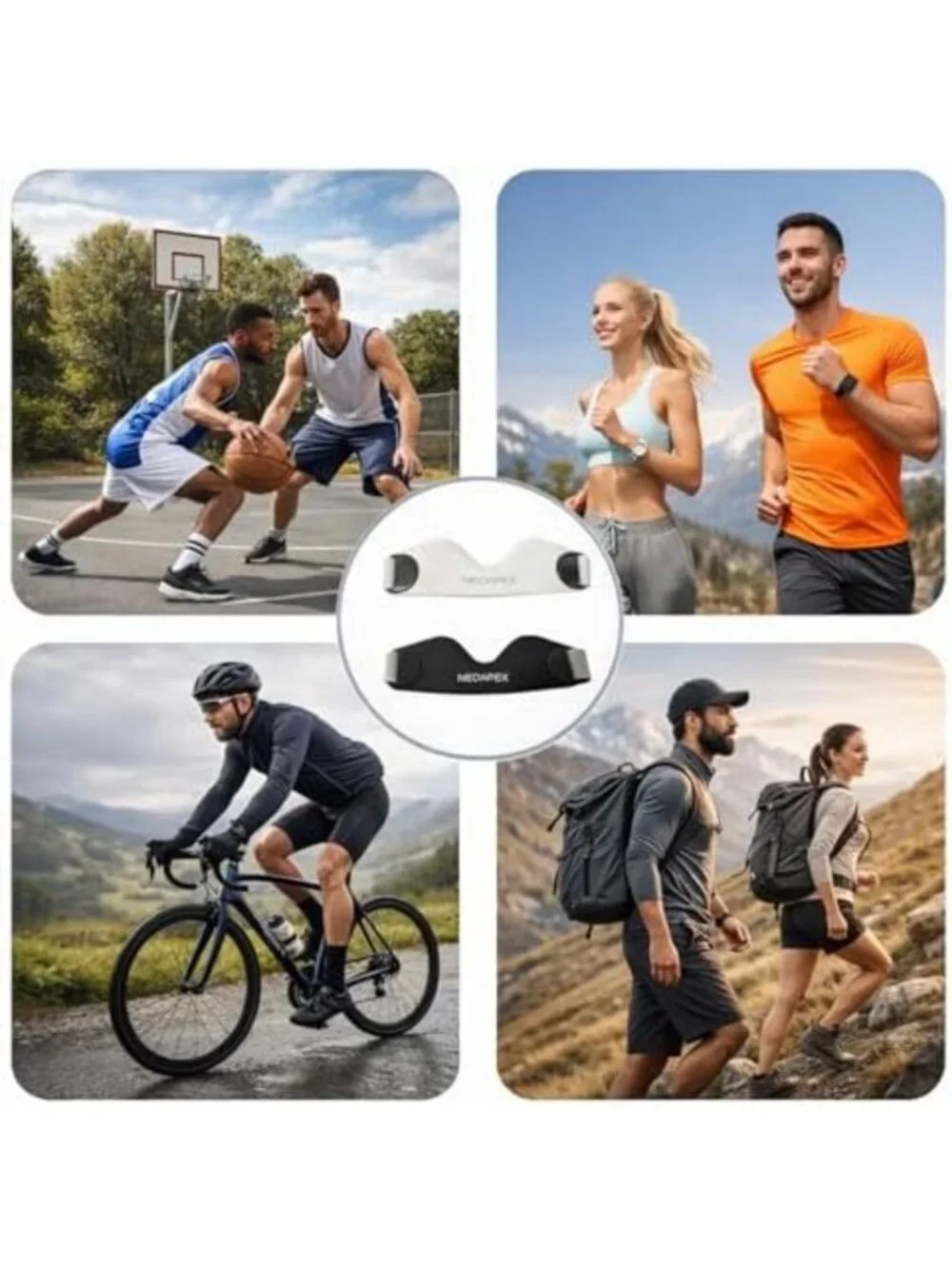 Adjustable Silicone Knee Pain Relief Straps - 2-Pack for Runners, Hikers